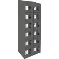 Clean-Line Perforated Lockerette, 6 -tier, Bank of 2, 15" x 72" x 12", Steel Brunswick Fyr & Safety