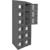 Clean-Line Perforated Lockerette, 6 -tier, Bank of 2, 15" x 72" x 12", Steel Brunswick Fyr & Safety