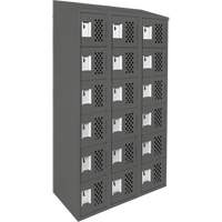 Clean-Line Perforated Lockerette, 6 -tier, Bank of 3, 15" x 72" x 12", Steel Brunswick Fyr & Safety