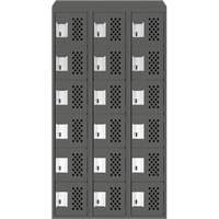 Clean-Line Perforated Lockerette, 6 -tier, Bank of 3, 15" x 72" x 12", Steel Brunswick Fyr & Safety