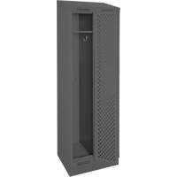 Clean Line Lockers, Bank of 2, 24" x 18" x 82", Steel, Charcoal, Rivet (Assembled), Perforated Brunswick Fyr & Safety