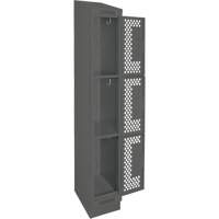 Casiers Clean Line, 3 niveaux, 12" x 18" x 82", Acier, Charbon, Rivet (assembl&eacute;), Perfor&eacute; Brunswick Fyr & Safety