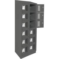 Assembled Lockerettes Clean Line Perforated Economy Lockers, 6 -tier, Bank of 2, 18" x 72" x 12", Steel Brunswick Fyr & Safety
