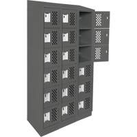 Assembled Lockerettes Clean Line Perforated Economy Lockers, 6 -tier, Bank of 3, 18" x 72" x 12", Steel Brunswick Fyr & Safety