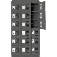 Assembled Lockerettes Clean Line Perforated Economy Lockers, 6 -tier, Bank of 3, 18" x 72" x 12", Steel Brunswick Fyr & Safety