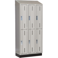 Concorde Heavy-Duty Lockers, 2 -tier, Bank of 3, 36" x 18" x 82", Steel, Grey, Welded (Assembled) Brunswick Fyr & Safety