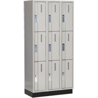 Casiers robustes Concorde, 3 niveaux, Bloc de 3, 36" x 18" x 76", Acier, Gris, Soud&eacute; (assembl&eacute;) Brunswick Fyr & Safety
