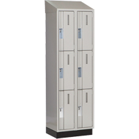 Concorde Heavy-Duty Lockers, 3 -tier, Bank of 2, 24" x 18" x 82", Steel, Grey, Welded (Assembled) Brunswick Fyr & Safety