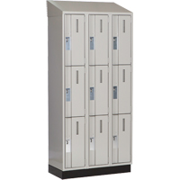 Concorde Heavy-Duty Lockers, 3 -tier, Bank of 3, 36" x 18" x 82", Steel, Grey, Welded (Assembled) Brunswick Fyr & Safety