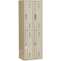 Casiers robustes Concorde, 2 niveaux, Bloc de 2, 24" x 18" x 72", Acier, Beige, Soud&eacute; (assembl&eacute;) Brunswick Fyr & Safety