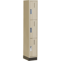 Casiers robustes Concorde, 3 niveaux, 12" x 18" x 76", Acier, Beige, Soud&eacute; (assembl&eacute;) Brunswick Fyr & Safety