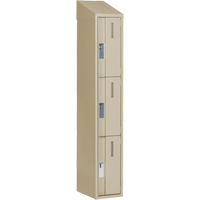 Concorde Heavy-Duty Lockers, 3 -tier, 12" x 18" x 78", Steel, Beige, Welded (Assembled) Brunswick Fyr & Safety
