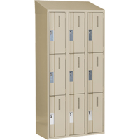 Concorde Heavy-Duty Lockers, 3 -tier, Bank of 3, 36" x 18" x 78", Steel, Beige, Welded (Assembled) Brunswick Fyr & Safety