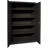 Deep Hi-Boy Storage Cabinet, Steel, 4 Shelves, 72" H x 36" W x 24" D, Black Brunswick Fyr & Safety