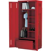Deluxe Gear Locker, Steel, 36" W x 24" D x 72" H, Red Brunswick Fyr & Safety