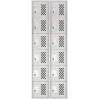 Clean Line Lockerettes, 6 -tier, Bank of 2, 18" x 72" x 12", Steel Brunswick Fyr & Safety