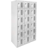 Clean Line Lockerettes, 6 -tier, Bank of 3, 18" x 72" x 12", Steel Brunswick Fyr & Safety
