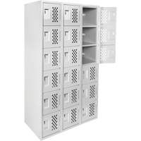 Clean Line Lockerettes, 6 -tier, Bank of 3, 18" x 72" x 12", Steel Brunswick Fyr & Safety