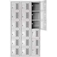 Clean Line Lockerettes, 6 -tier, Bank of 3, 18" x 72" x 12", Steel Brunswick Fyr & Safety