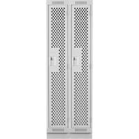 Casiers Clean Line, Bloc de 2, 24" x 12" x 76", Acier, Gris, Rivet (assembl&eacute;), Perfor&eacute; Brunswick Fyr & Safety