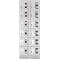 Assembled Lockerettes Clean Line Perforated Economy Lockers, 6 -tier, Bank of 2, 18" x 72" x 12", Steel Brunswick Fyr & Safety