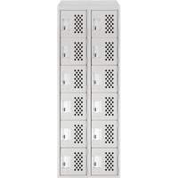 Clean-Line Perforated Lockerette, 6 -tier, Bank of 2, 15" x 72" x 12", Steel Brunswick Fyr & Safety