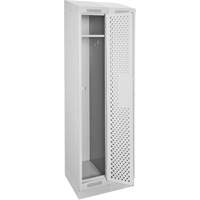 Clean Line Lockers, Bank of 2, 24" x 18" x 82", Steel, Grey, Rivet (Assembled), Perforated Brunswick Fyr & Safety