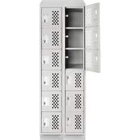 Assembled Lockerettes Clean Line Perforated Economy Lockers, 6 -tier, Bank of 2, 18" x 72" x 12", Steel Brunswick Fyr & Safety