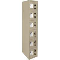 Assembled Lockerettes Clean Line Perforated Economy Lockers, 6 -tier, 18" x 72" x 12", Steel Brunswick Fyr & Safety