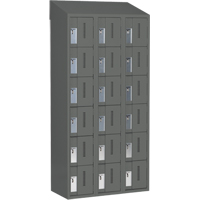 Concorde Heavy-Duty Lockers, 6 -tier, Bank of 3, 36" x 18" x 78", Steel, Charcoal, Welded (Assembled) Brunswick Fyr & Safety