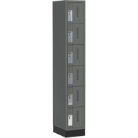 Concorde Heavy-Duty Lockers, 6 -tier, 12" x 18" x 76", Steel, Charcoal, Welded (Assembled) Brunswick Fyr & Safety