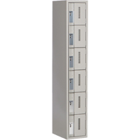 Concorde Heavy-Duty Lockers, 6 -tier, 12" x 18" x 72", Steel, Grey, Welded (Assembled) Brunswick Fyr & Safety