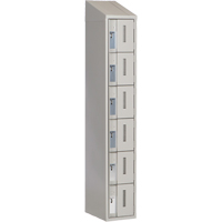 Concorde Heavy-Duty Lockers, 6 -tier, 12" x 18" x 78", Steel, Grey, Welded (Assembled) Brunswick Fyr & Safety