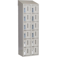 Concorde Heavy-Duty Lockers, 6 -tier, Bank of 2, 24" x 18" x 78", Steel, Grey, Welded (Assembled) Brunswick Fyr & Safety