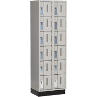 Concorde Heavy-Duty Lockers, 6 -tier, Bank of 2, 24" x 18" x 76", Steel, Grey, Welded (Assembled) Brunswick Fyr & Safety