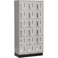 Concorde Heavy-Duty Lockers, 6 -tier, Bank of 3, 36" x 18" x 76", Steel, Grey, Welded (Assembled) Brunswick Fyr & Safety