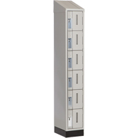 Concorde Heavy-Duty Lockers, 6 -tier, 12" x 18" x 82", Steel, Grey, Welded (Assembled) Brunswick Fyr & Safety