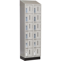 Concorde Heavy-Duty Lockers, 6 -tier, Bank of 2, 24" x 18" x 82", Steel, Grey, Welded (Assembled) Brunswick Fyr & Safety