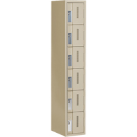 Concorde Heavy-Duty Lockers, 6 -tier, 12" x 18" x 72", Steel, Beige, Welded (Assembled) Brunswick Fyr & Safety