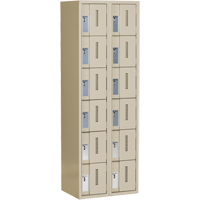 Concorde Heavy-Duty Lockers, 6 -tier, Bank of 2, 24" x 18" x 72", Steel, Beige, Welded (Assembled) Brunswick Fyr & Safety
