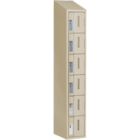 Concorde Heavy-Duty Lockers, 6 -tier, 12" x 18" x 78", Steel, Beige, Welded (Assembled) Brunswick Fyr & Safety