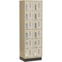 Concorde Heavy-Duty Lockers, 6 -tier, Bank of 2, 24" x 18" x 76", Steel, Beige, Welded (Assembled) Brunswick Fyr & Safety