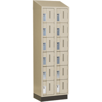 Concorde Heavy-Duty Lockers, 6 -tier, Bank of 2, 24" x 18" x 82", Steel, Beige, Welded (Assembled) Brunswick Fyr & Safety