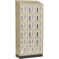 Concorde Heavy-Duty Lockers, 6 -tier, Bank of 3, 36" x 18" x 82", Steel, Beige, Welded (Assembled) Brunswick Fyr & Safety
