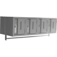 Wall Hung Lockers - Heavy Duty, Bank of 4, 18" x 12" x 12", Steel Brunswick Fyr & Safety