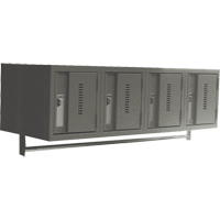 Wall Hung Lockers - Heavy Duty, Bank of 4, 18" x 12" x 12", Steel Brunswick Fyr & Safety