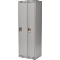 Lockers, Bank of 2, 24" x 18" x 72", Steel, Grey, Knocked Down Brunswick Fyr & Safety
