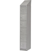 Lockers, 6 -tier, 12" x 18" x 82", Steel, Grey, Knocked Down Brunswick Fyr & Safety