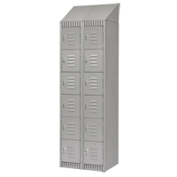 Lockers, 6 -tier, Bank of 2, 24" x 18" x 82", Steel, Grey, Knocked Down Brunswick Fyr & Safety
