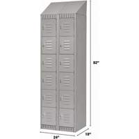 Lockers, 6 -tier, Bank of 2, 24" x 18" x 82", Steel, Grey, Knocked Down Brunswick Fyr & Safety